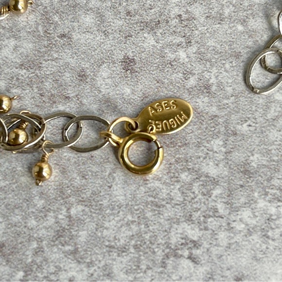 Miguel Ases Gold and Silver Chain Necklace 34” - Picture 8 of 9